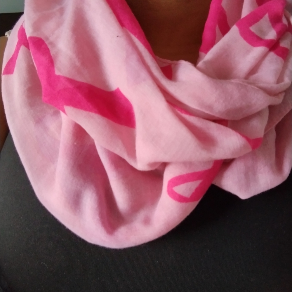 Infinity Neck Scarf - Breast Cancer Ribbon